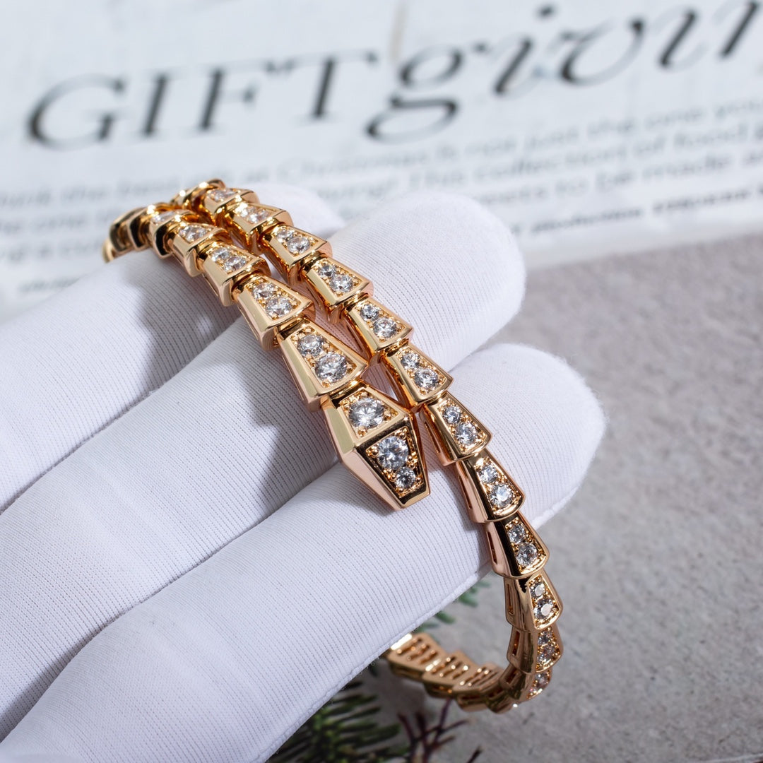 [OrnoraJewelry]SERPENTI BRACELET 6.8MM PINK GOLD DIAMOND