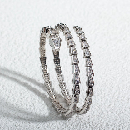 [OrnoraJewelry]SERPENTI BRACELET SILVER DIAMOND DOUBLE ROW