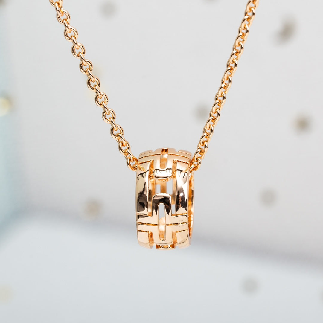 [OrnoraJewelry]PARENTESI NECKLACE PINK GOLD