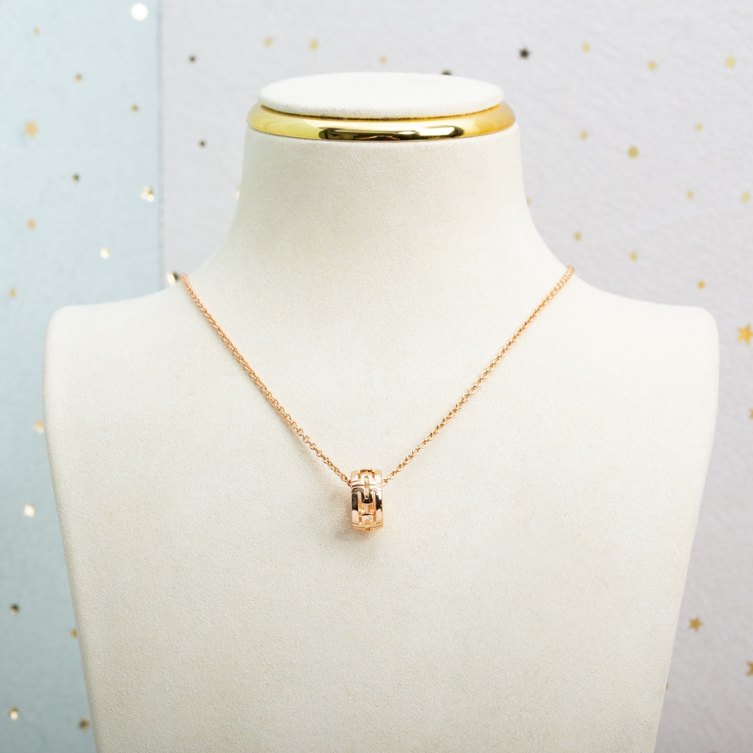 [OrnoraJewelry]PARENTESI NECKLACE PINK GOLD
