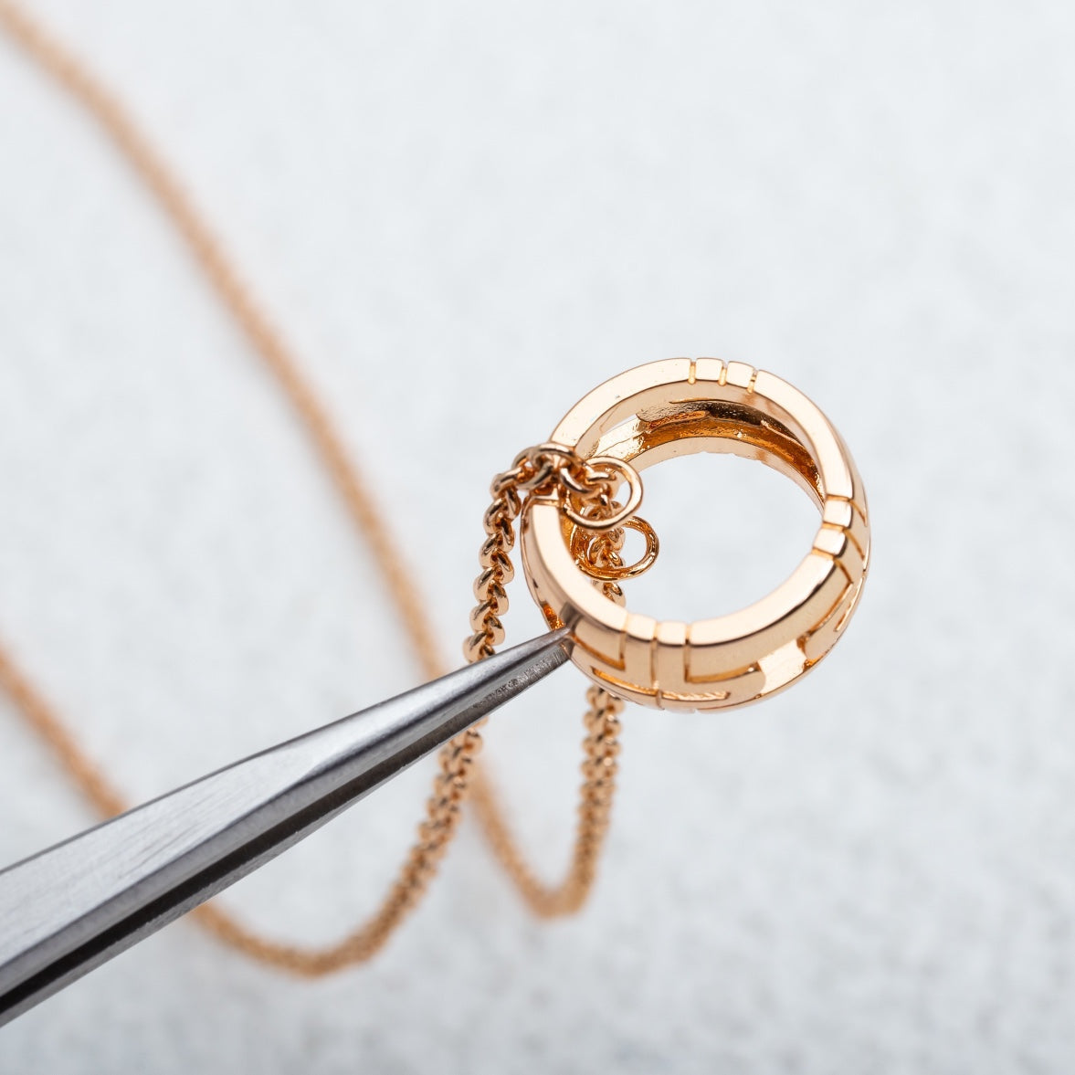 [OrnoraJewelry]PARENTESI NECKLACE PINK GOLD