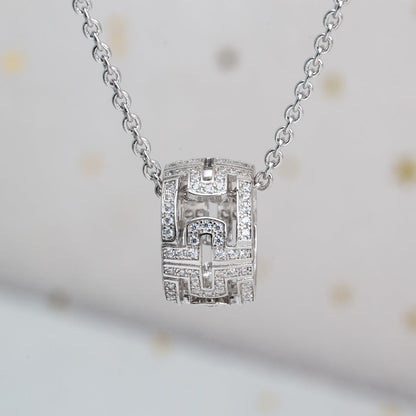 [OrnoraJewelry]PARENTESI NECKLACE SILVER DIAMOND
