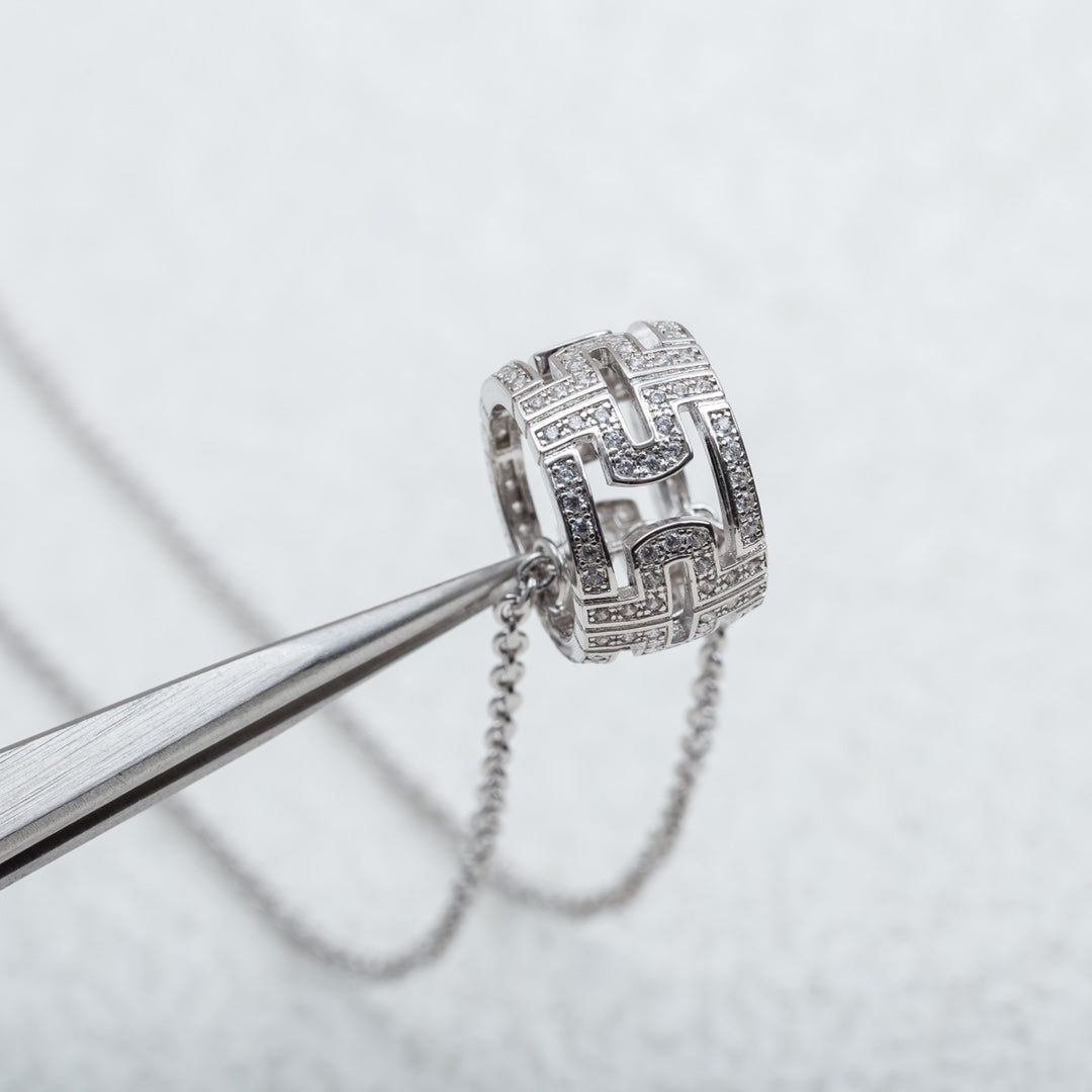 [OrnoraJewelry]PARENTESI NECKLACE SILVER DIAMOND