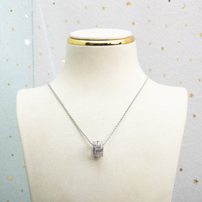 [OrnoraJewelry]PARENTESI NECKLACE SILVER DIAMOND