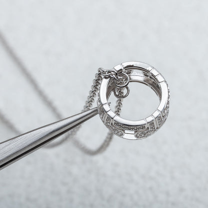 [OrnoraJewelry]PARENTESI NECKLACE SILVER DIAMOND