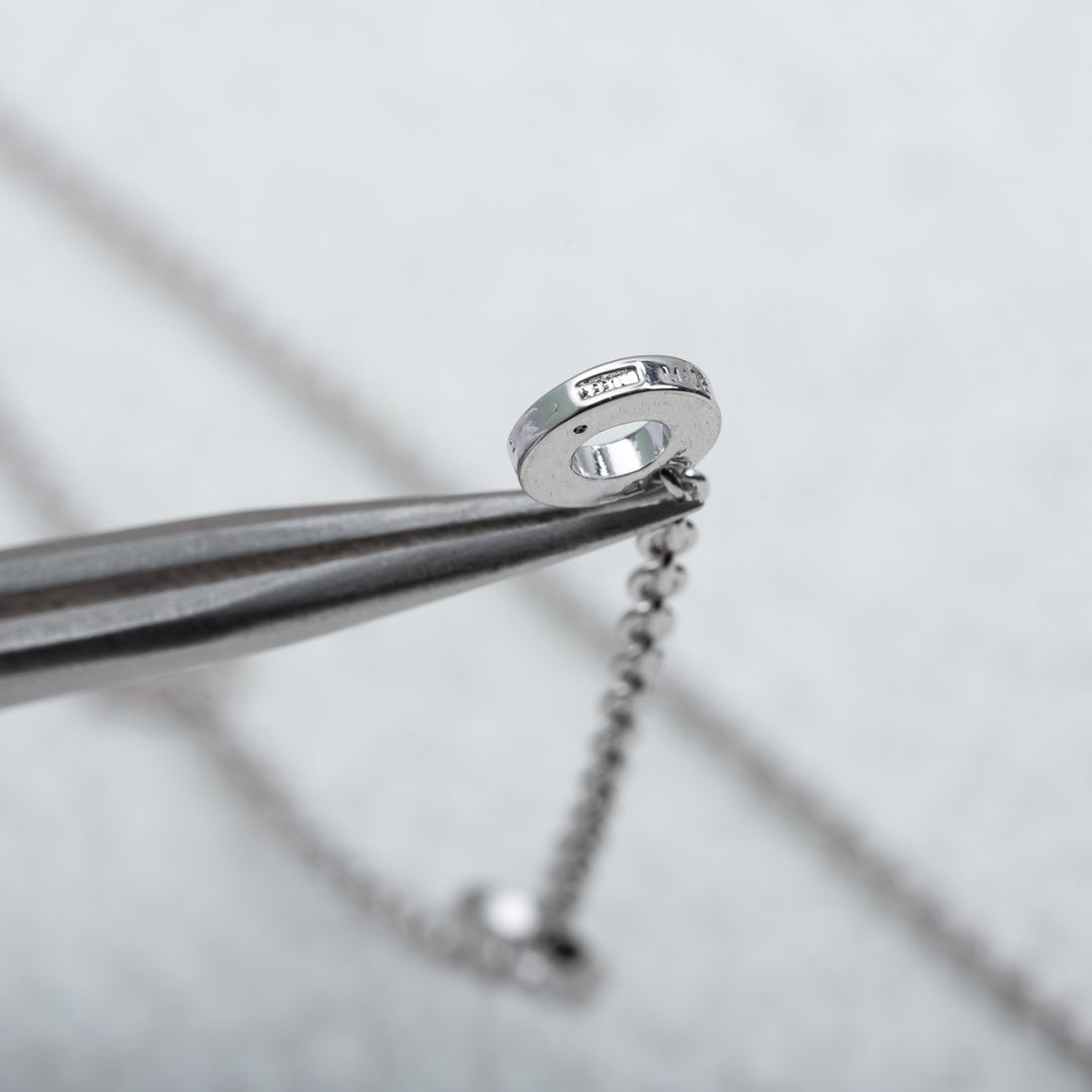 [OrnoraJewelry]PARENTESI NECKLACE SILVER DIAMOND