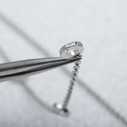 [OrnoraJewelry]PARENTESI NECKLACE SILVER DIAMOND