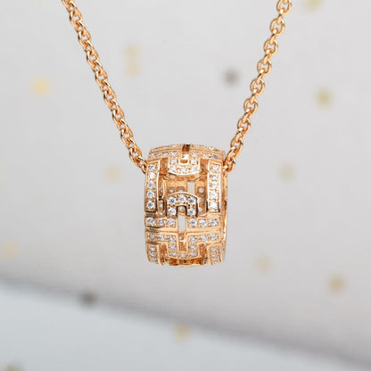[OrnoraJewelry]PARENTESI NECKLACE PINK GOLD DIAMOND