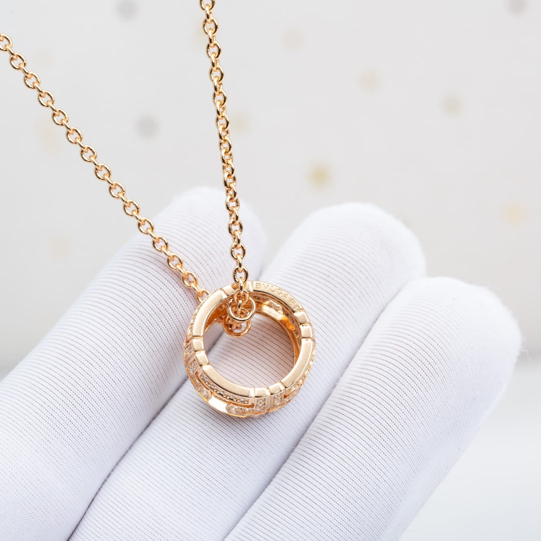 [OrnoraJewelry]PARENTESI NECKLACE PINK GOLD DIAMOND