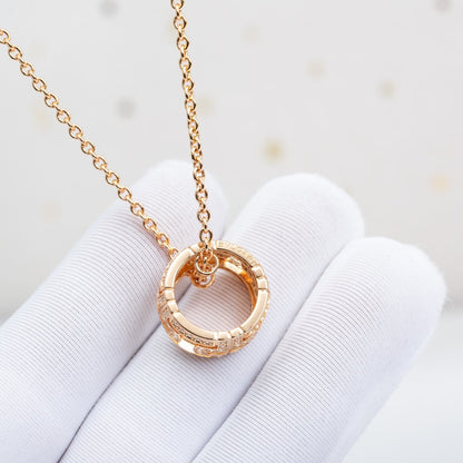 [OrnoraJewelry]PARENTESI NECKLACE PINK GOLD DIAMOND