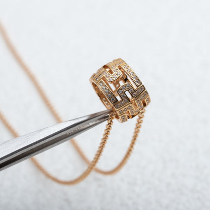 [OrnoraJewelry]PARENTESI NECKLACE PINK GOLD DIAMOND