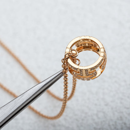 [OrnoraJewelry]PARENTESI NECKLACE PINK GOLD DIAMOND