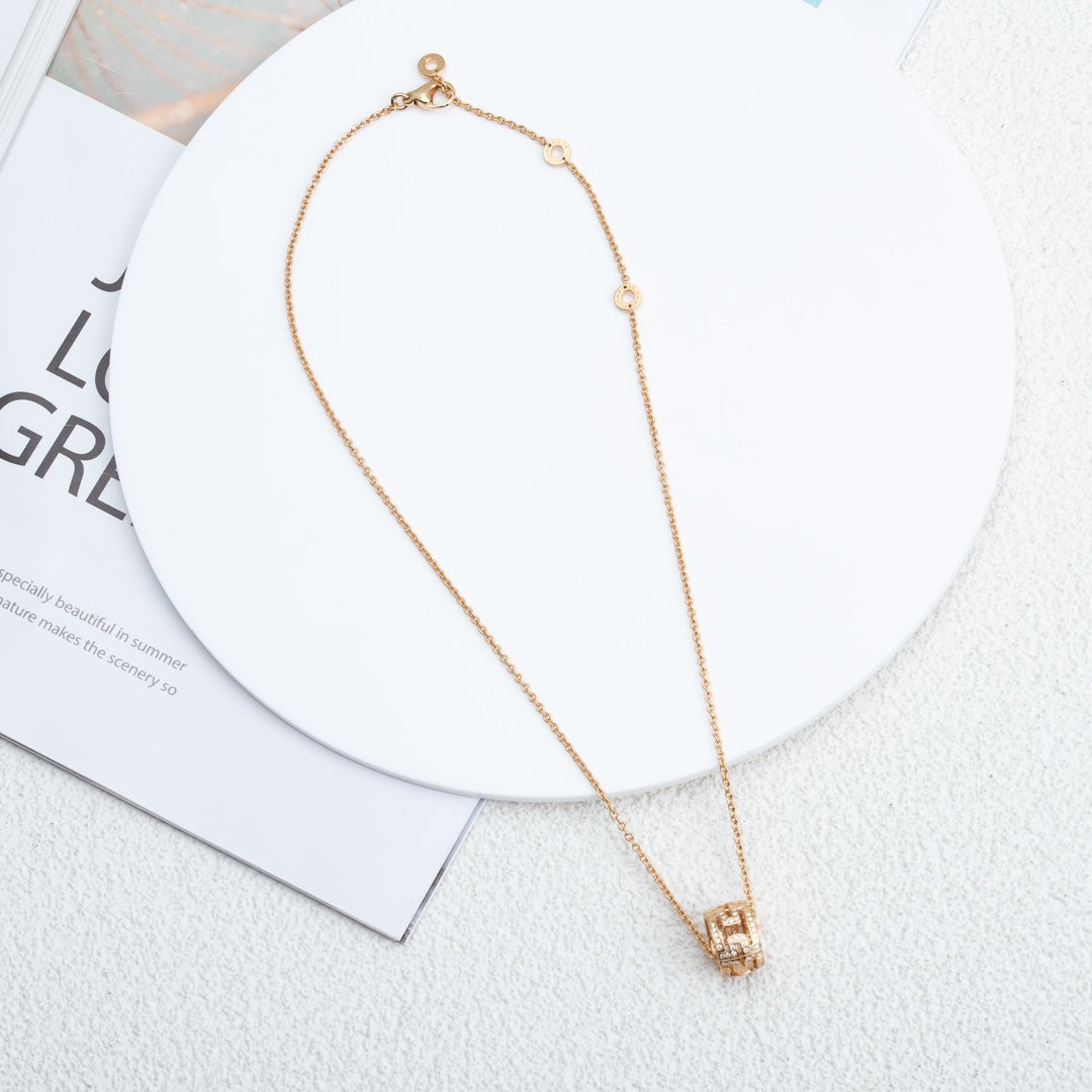 [OrnoraJewelry]PARENTESI NECKLACE PINK GOLD DIAMOND