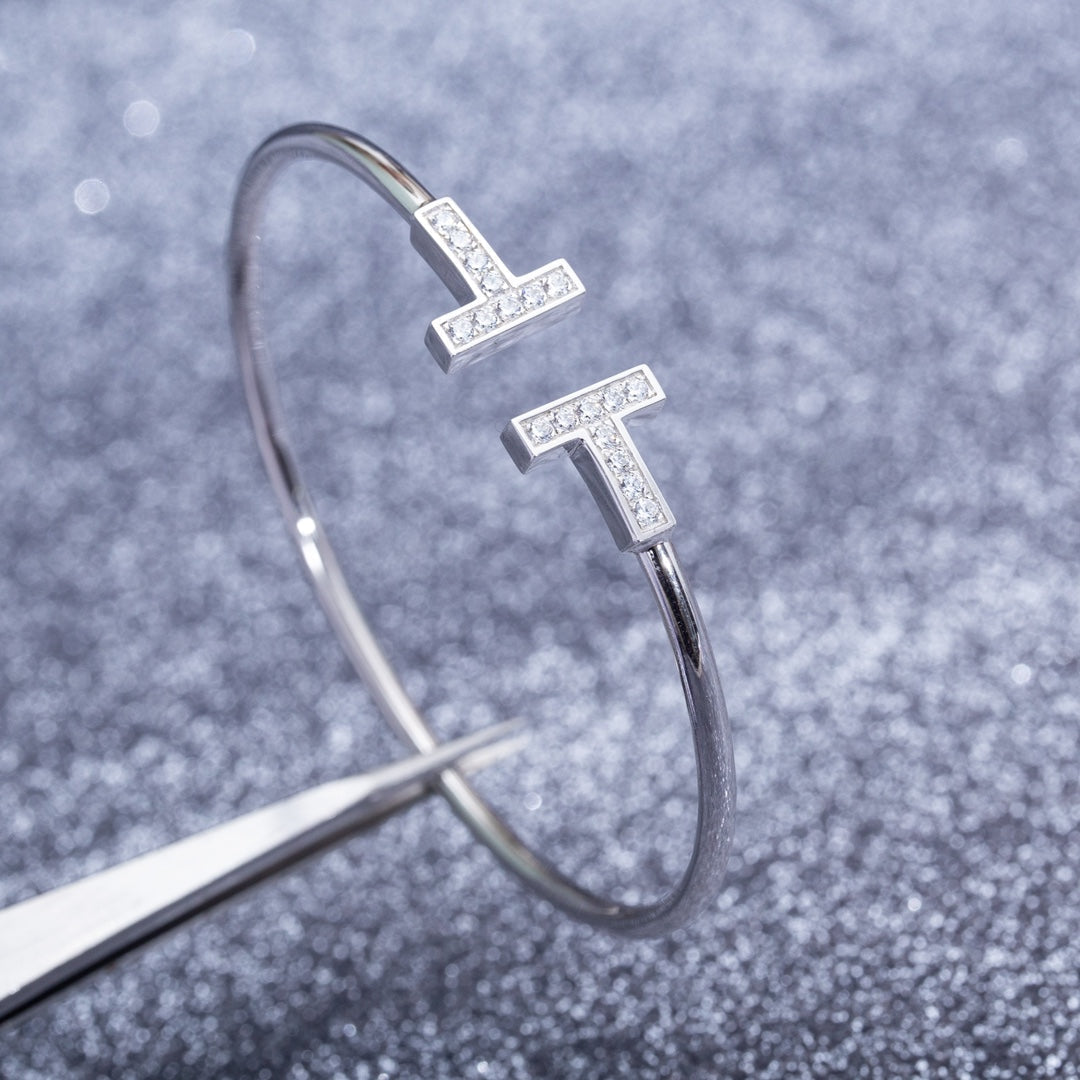 [Ornora Jewelry]T BRACELET 1.8MM DIAMOND SILVER