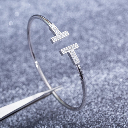 [Ornora Jewelry]T BRACELET 1.8MM DIAMOND SILVER