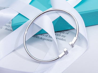 [Ornora Jewelry]T BRACELET 1.8MM DIAMOND SILVER
