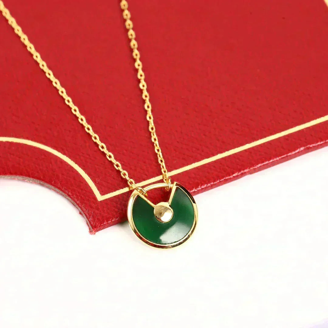 [OrnoraJewelry]AMULETTE GOLD MALACHITE NECKLACE