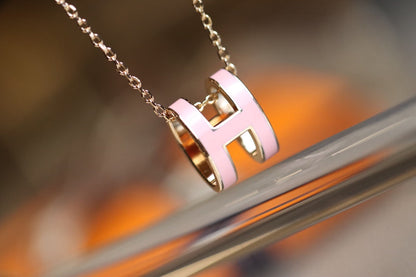 [OrnoraJewelry]POP H PEDANT PINK GOLD