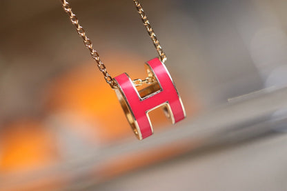[OrnoraJewelry]POP H PEDANT PINK GOLD