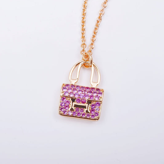 [OrnoraJewelry]CONSTANCE PEDANT PURPLE DIAMOND NECKLACE