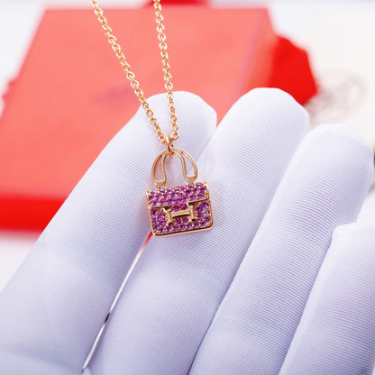 [OrnoraJewelry]CONSTANCE PEDANT PURPLE DIAMOND NECKLACE