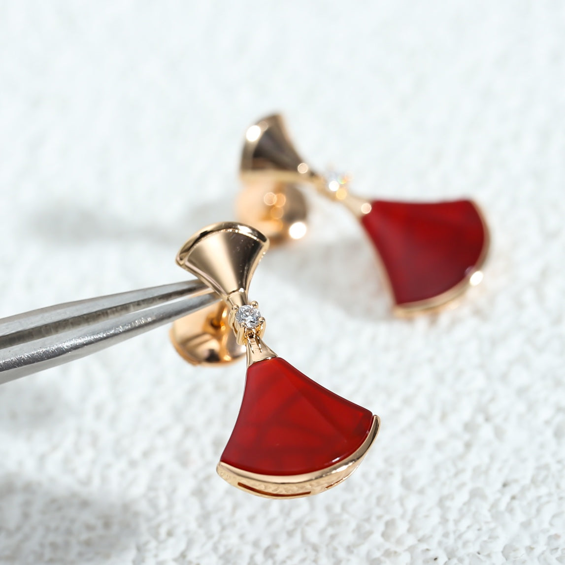 [OrnoraJewelry]DREAM Carnelian PINK GOLD EARRINGS