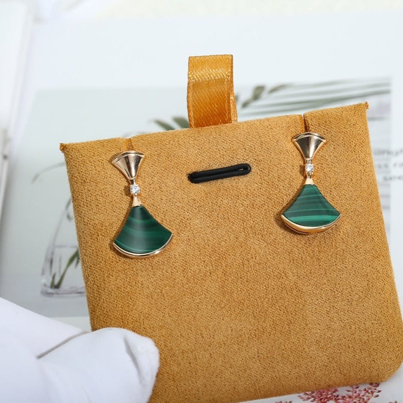 [OrnoraJewelry]DREAM MALACHITE PINK GOLD EARRINGS