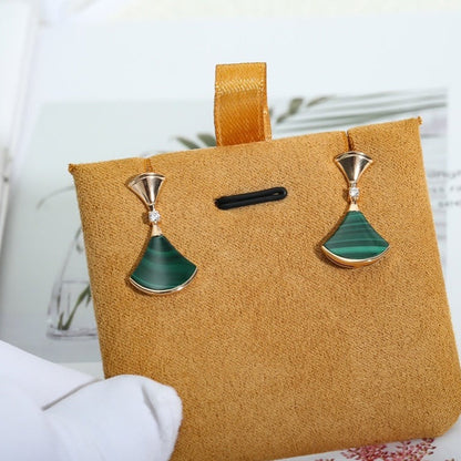 [OrnoraJewelry]DREAM MALACHITE PINK GOLD EARRINGS