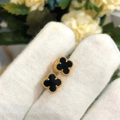[OrnoraJewelry]CLOVER MINI 9.5MM BLACK MOP EARRINGS