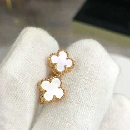 [OrnoraJewelry]CLOVER MINI 9.5MM WHITE MOP EARRINGS