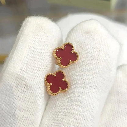[OrnoraJewelry]CLOVER MINI 9.5MM CARNELIAN EARRINGS