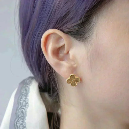 [OrnoraJewelry]CLOVER MEDIUM 1 MOTIFS LASER EARRINGS