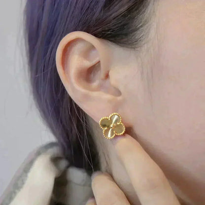 [OrnoraJewelry]CLOVER MEDIUM 1 MOTIFS LASER EARRINGS