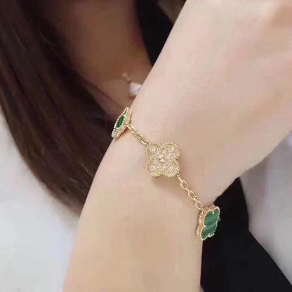 [OrnoraJewelry] CLOVER 5 MOTIF MALACHITE BRACELET COLLECTION