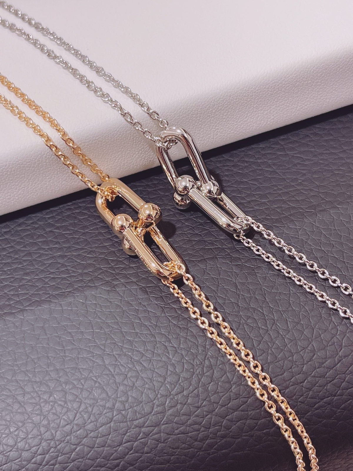 [Ornora Jewelry]HARDWEAR DOUBLE LINK PEDANT SILVER NECKLACE