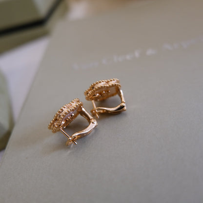 [OrnoraJewelry]LUCKY PINK GOLD WHITE MOP EARRINGS
