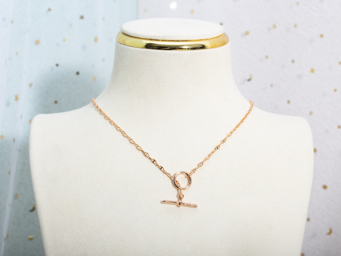 [OrnoraJewelry]ECHAPPEE NECKLACE PINK GOLD