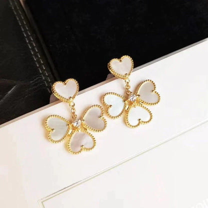 [OrnoraJewelry]CLOVER SWEET WHITE MOP EARRINGS