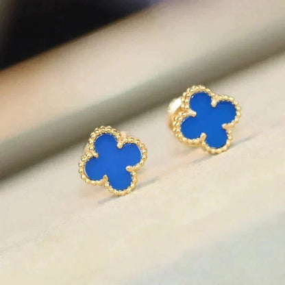 [OrnoraJewelry]CLOVER MINI 9.5MM TURQUOISE EARRINGS