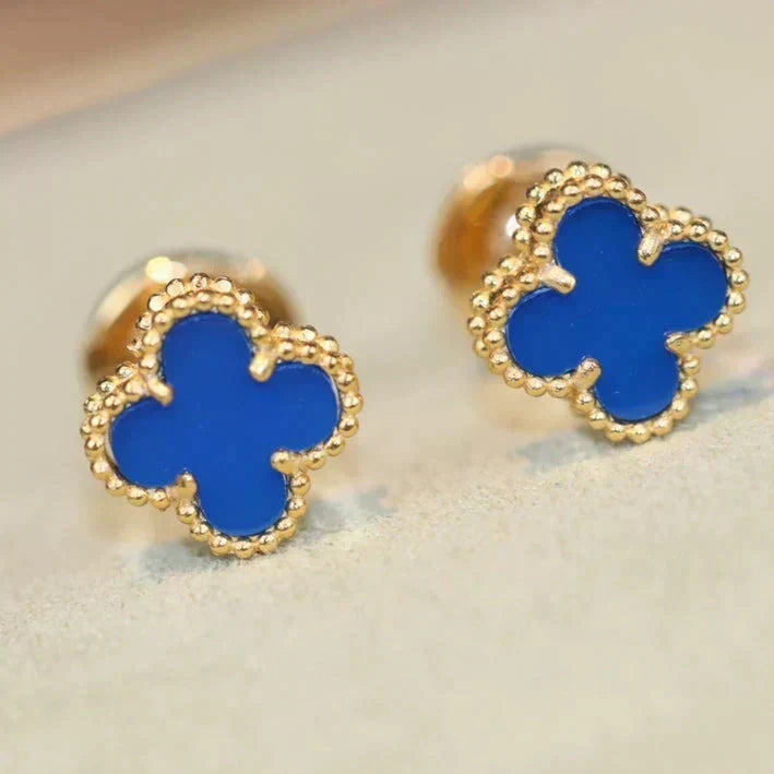 [OrnoraJewelry]CLOVER MINI 9.5MM TURQUOISE EARRINGS
