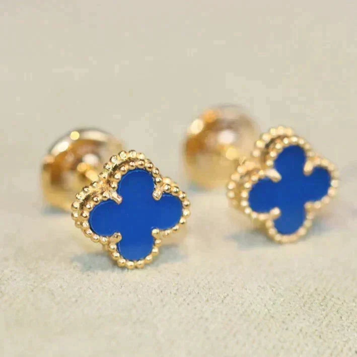 [OrnoraJewelry]CLOVER MINI 9.5MM TURQUOISE EARRINGS