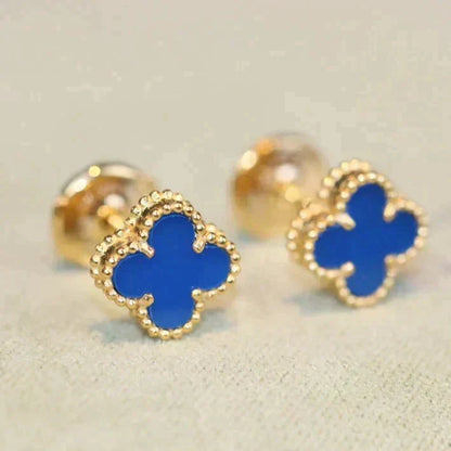 [OrnoraJewelry]CLOVER MINI 9.5MM TURQUOISE EARRINGS