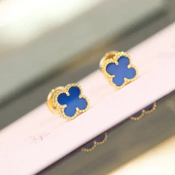 [OrnoraJewelry]CLOVER MINI 9.5MM TURQUOISE EARRINGS