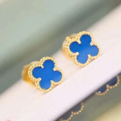 [OrnoraJewelry]CLOVER MINI 9.5MM TURQUOISE EARRINGS