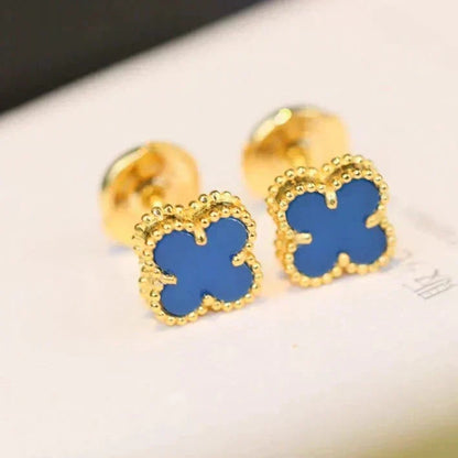 [OrnoraJewelry]CLOVER MINI 9.5MM TURQUOISE EARRINGS