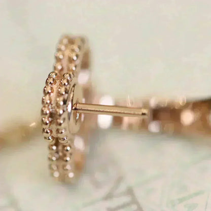 [OrnoraJewelry]CLOVER MEDIUM 1 MOTIFS FUll DIAMOND EARRINGS