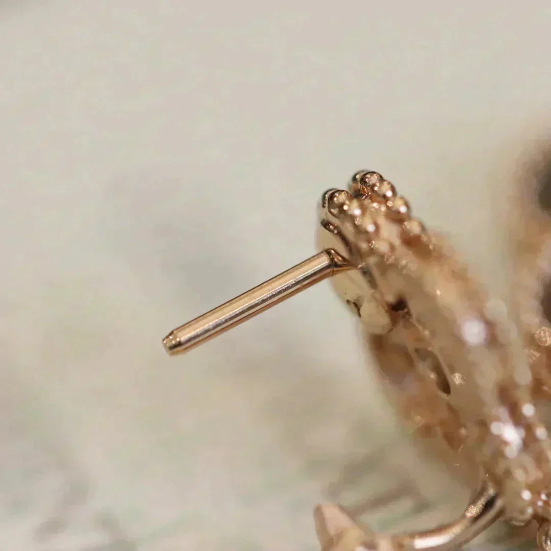 [OrnoraJewelry]CLOVER MEDIUM 1 MOTIFS FUll DIAMOND EARRINGS