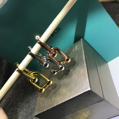 [Ornora Jewelry]HARDWARE DROP EARRINGS DOUBLE LINK
