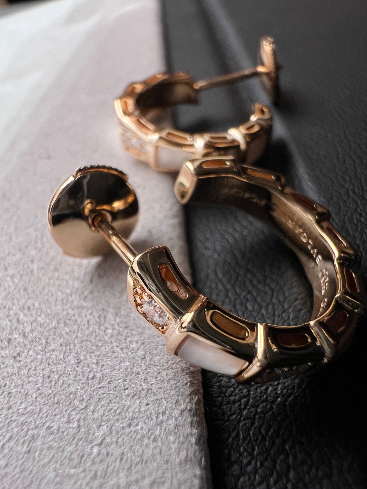 [OrnoraJewelry]SERPENTI MOP PINK GOLD EARRINGS