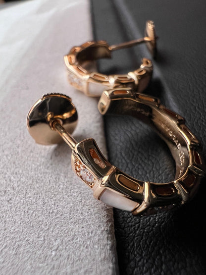 [OrnoraJewelry]SERPENTI MOP PINK GOLD EARRINGS